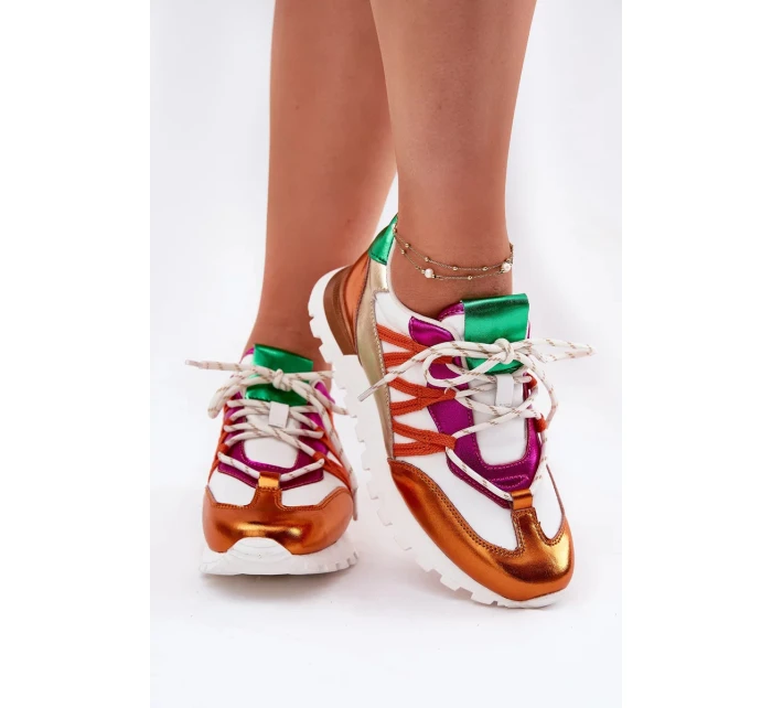 Dámské kožené polobotky sneakers Artiker – multikolor