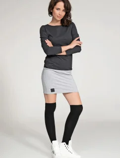 Dámské volnočasové krátké šaty šedo-černé - Černá - Numinou