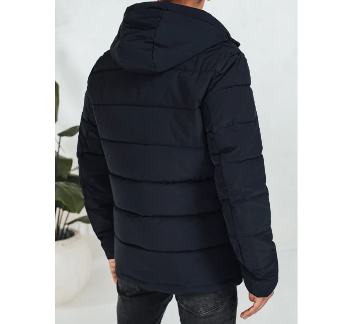 Pánská prošívaná zimní bunda s kapucí FashionStreet navy blue TX5054