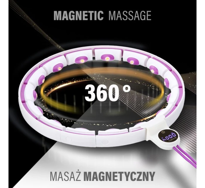 HHM17 HULA HOP BÍLÁ/FIALOVÁ S MAGNETY A ZÁVAŽÍM + POČÍTADLO HMS HHM17 HULA HOP BÍLÁ/FIALOVÁ S MAGNETY A ZÁVAŽÍM + POČÍTADLO HMS