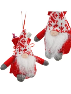 DEKORATIVNÍ ZRCADLO S DÁRKOVÝM SÁČKEM 15CM ČERVENÉ