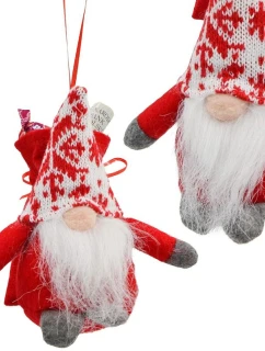 DEKORATIVNÍ ZRCADLO S DÁRKOVÝM SÁČKEM 15CM ČERVENÉ