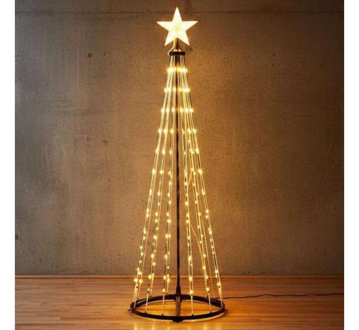 DEKORATIVNÍ VÁNOČNÍ STROMEK 550LED TEPLÁ BÍLÁ 300CM ČERNÁ
