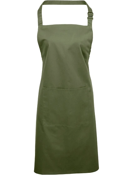 Premier PR 154 Zástěra s laclem a kapsou na břiše "Colours" 39.0154 olive Premier PR 154 Zástěra s laclem a kapsou na břiše "Colours" 39.0154 olive