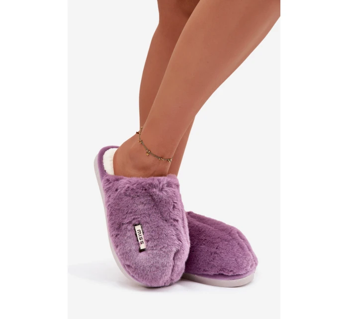 Kožešinové dámské pantofle fialové model 21772478 - Boto Kožešinové dámské pantofle fialové model 21772478 - Boto