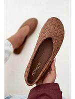 Kožené rovné baleríny Camel Larelle