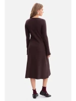 Midi šaty z úpletu tmavá model 21379974 - BeWear