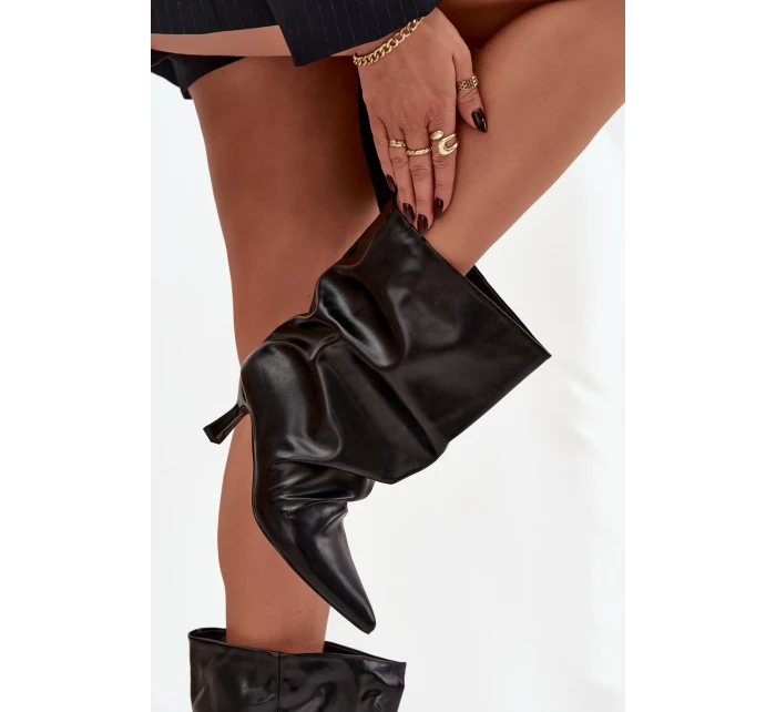 Dámské kotníkové boty na jehlovém podpatku Inarisse – černé Dámské kotníkové boty na jehlovém podpatku Inarisse – černé