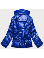 Světle modrá dámská bunda s leskem (OMDL-023)