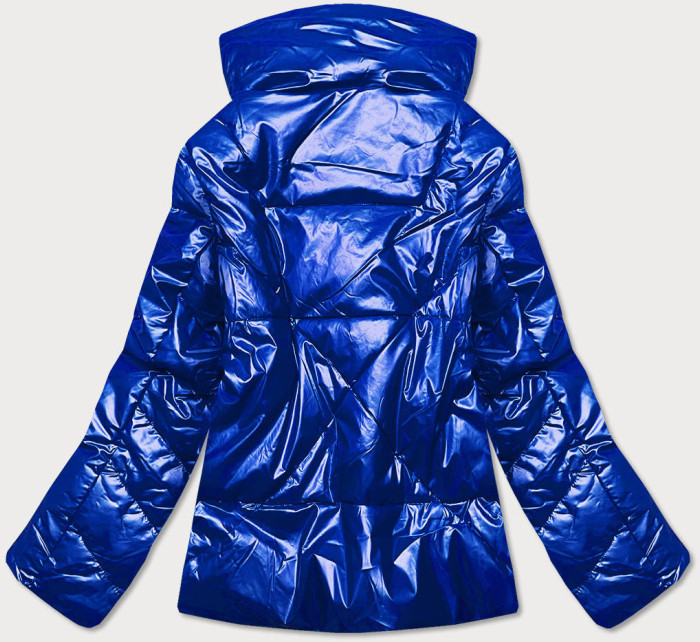 Světle modrá dámská bunda s leskem (OMDL-023)