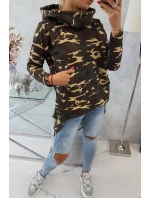 Mikina moro s dlouhými zády khaki+hnědá