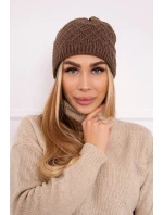 Fleecová čepice model 18750817 hnědá - K-Fashion Fleecová čepice model 18750817 hnědá - K-Fashion