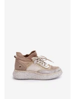 Dámské semišové polobotky model 21657272 Beige - Maciejka