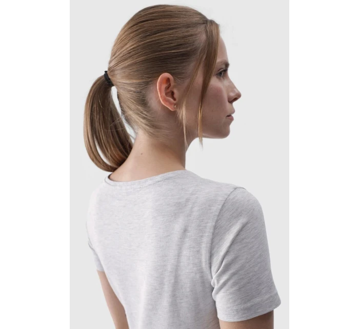 Dámské Hladké Tričko S model 21668549 Šedé - 4F