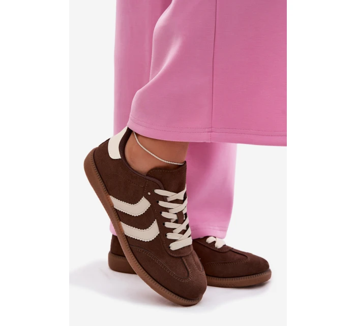 Dámské tenisky z eko semiše čokoládové model 22027752 - EVENTO