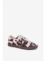 Dámské tenisky s nášivkami Big Star TT274369 Bílá-hnědé