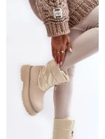 Dámské sněhule na silné podrážce se zipem GOE béžová Dámské sněhule na silné podrážce se zipem GOE béžová