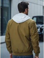 Pánská bunda bomber s kapucí zelená model 21986370 - Dstreet Pánská bunda bomber s kapucí zelená model 21986370 - Dstreet