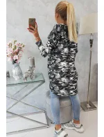 Mikina s dlouhými zády moro grey+black