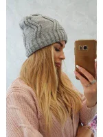 Fleecová čepice Sylwia K244 světle šedá
