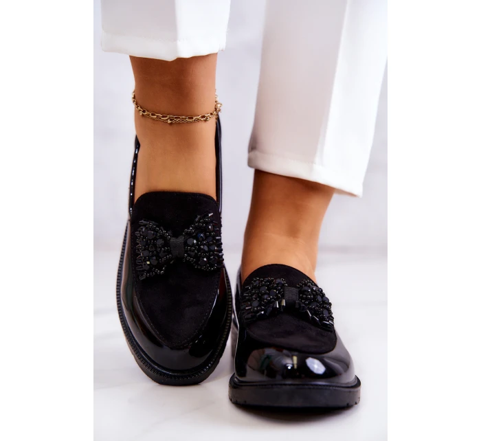 Elegantní Lakované Mokasíny Loafery Černé S.Barski HY51-318 Belize