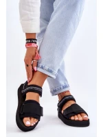 Dámské sandály na suchý zip Big Star model 21610848 Černe - Big Star Shoes Dámské sandály na suchý zip Big Star model 21610848 Černe - Big Star Shoes