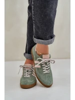 Zelené Nízké Dámské Sneakersy Zamšové Zazoo