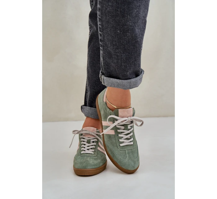 Zelené Nízké Dámské Sneakersy Zamšové Zazoo