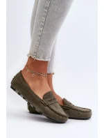 Klasické dámské semišové mokasíny tmavě zelené Glimris Klasické dámské semišové mokasíny tmavě zelené Glimris