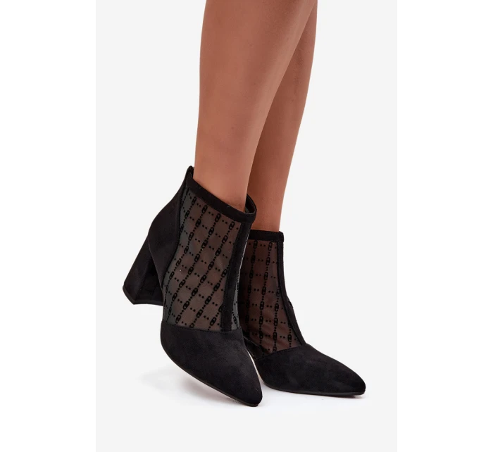 Dámské botky na sloupku D&A – černé Dámské botky na sloupku D&A – černé