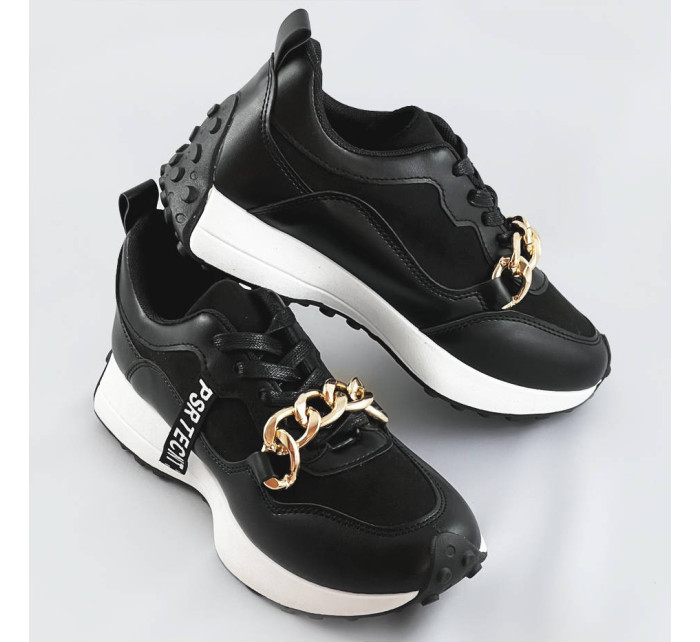 Černé sportovní boty s řetízkem (N-206)