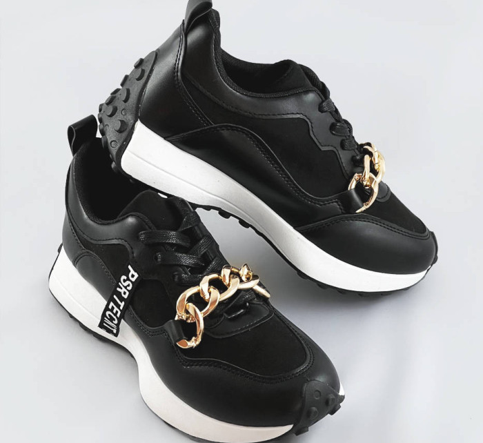 Černé sportovní boty s řetízkem (N-206)