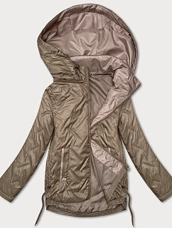 Tenká prošívaná plus size bunda S'West dark beige (B8361-12)