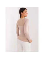 Béžová základní halenka se síťovinou model 21462282 - BASIC FEEL GOOD