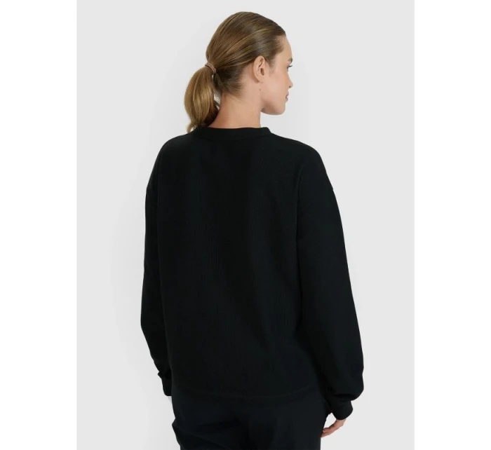 Dámské tričko oversize s potiskem a dlouhým rukávem model 21434571 - 4F Dámské tričko oversize s potiskem a dlouhým rukávem model 21434571 - 4F