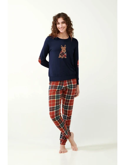 Vamp - Vánoční dámské pyžamo s ozdobnými lokty 21510 - Vamp Vamp - Vánoční dámské pyžamo s ozdobnými lokty 21510 - Vamp