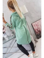 Mikina se zipem na zádech tmavě mátová