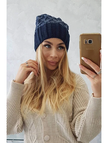 Milano fleecová čepice K203 navy blue model 18749923 - K-Fashion