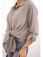 Bavlněná mušelínová košile Plus Size fango