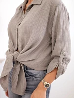 Bavlněná mušelínová košile Plus Size fango