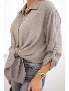 Bavlněná mušelínová košile Plus Size fango