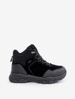 Zateplené Pánské Trekkingové Boty S Šňůrkami Černé Zerista