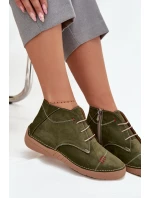 Kožené dámské polobotky s na zip  zelené model 21710454 - Artiker