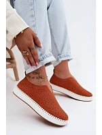 Otevřené slip-on na platformě oranžové Glamma