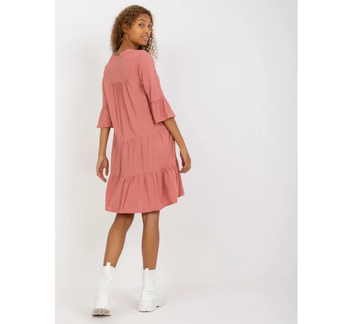 Šaty D73761M30214A3 tmavě růžové