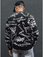 Pánská mikina bez kapuce černá Dstreet BX5739 Pánská mikina bez kapuce černá Dstreet BX5739