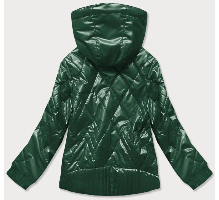 Zelená dámská lesklá bunda (2021-02BIG)