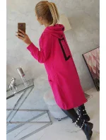 Pláštěnka oversize s kapucí fuchsiová