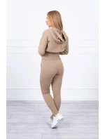 Komplet z szerokimi ściągaczami camelowy