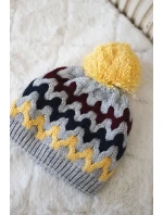 Dámská čepice Laila K283 tmavě šedá+žlutá Dámská čepice Laila K283 tmavě šedá+žlutá